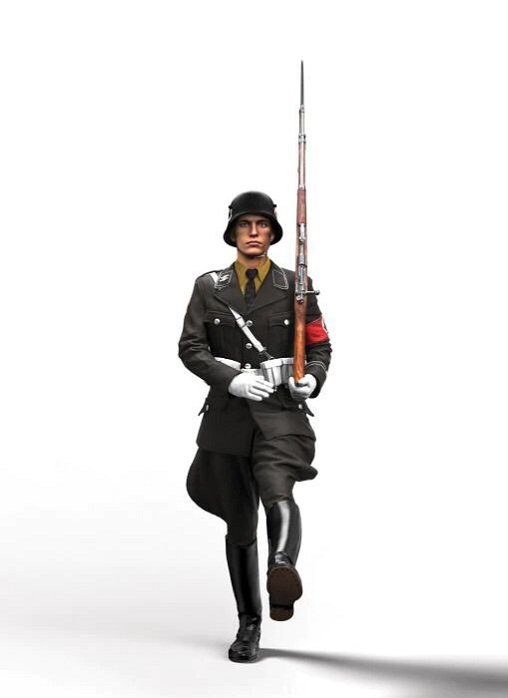 Unpainted 1/16 German SS Soldier Resin Figure Model Kit Unassembled-2 Heads
