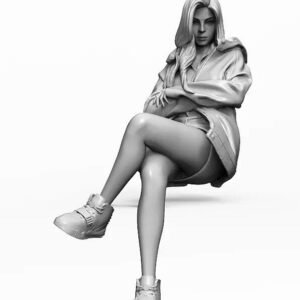 Unpainted 1/24 Sexy Girl Lady Trixie Sitting Resin Figure Model Kit Unassembled