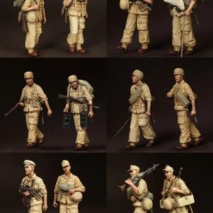 Unpainted 1/35 12pcs German Infantry Soldiers Gunners WW2 Resin Figure Model Kit Unassembled