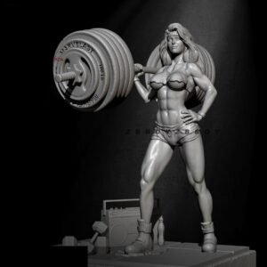 Unpainted 1/24 Sexy Weight Lifting Lady Bodybuilder Resin Figure Model Kit Unassembled