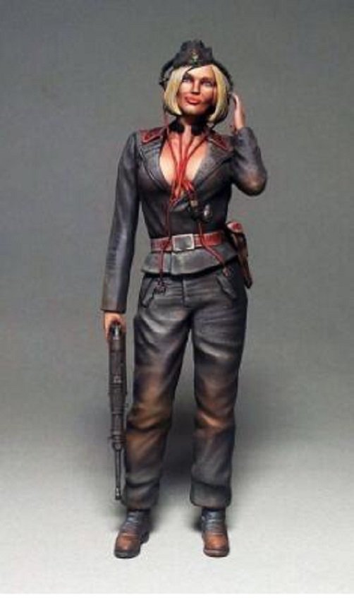 Unpainted 1/16 Sexy German Tank Girl Resin Figure Model Kit Unassembled
