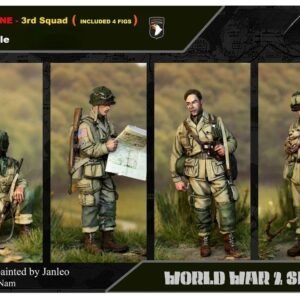 Unpainted 1/35 4pcs US Soldiers Airborne Division WW2 Resin Figure Model Kit Unassembled