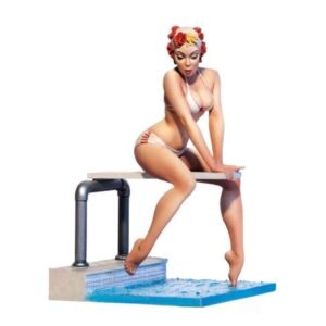 Unpainted 1/20 Sexy Pin Up Swimming Girl Resin Figure Model Kit Unassembled