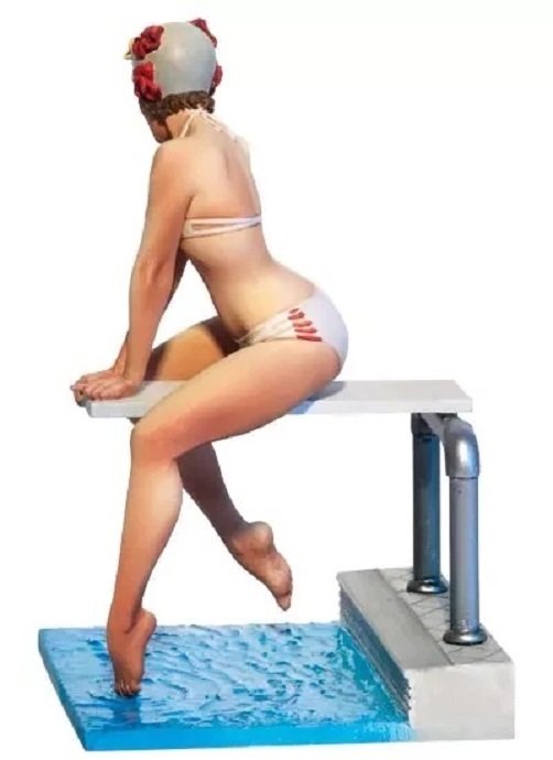 Unpainted 1/20 Sexy Pin Up Swimming Girl Resin Figure Model Kit Unassembled
