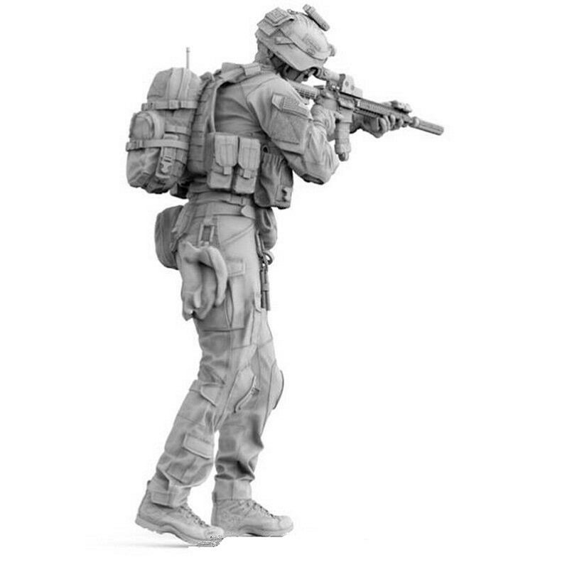 Unpainted 1/16 Modern US Army Soldier Ranger Resin Figure Model Kit Unassembled