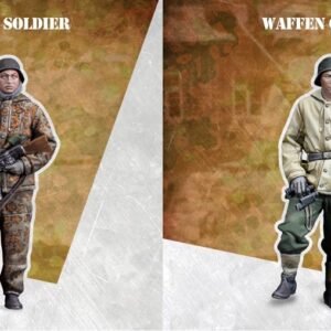 Unpainted 1/35 German Waffen Soldier & Officer Resin Figure Model Kit Unassembled