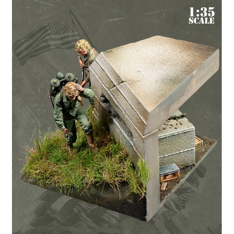 Unpainted 1/35 US Marine Soldiers Resin Figure Model Kit Unassembled-With BASE