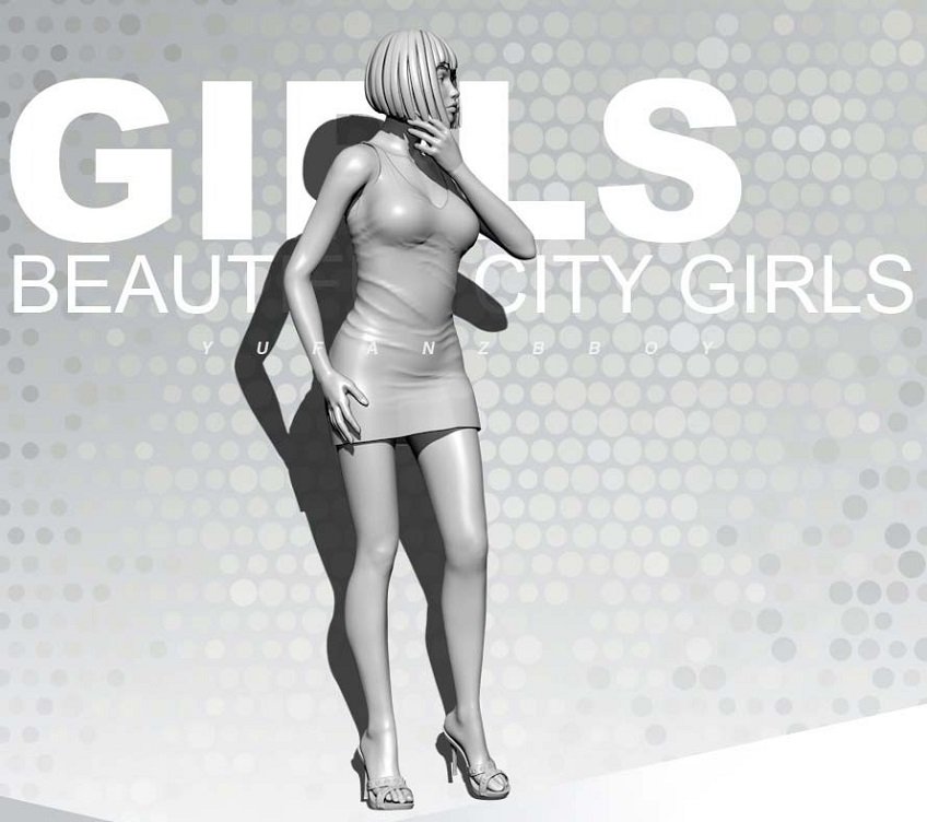 Unpainted 1/24 Modern Sexy Night Club Girl Resin Figure Model Kit Unassembled