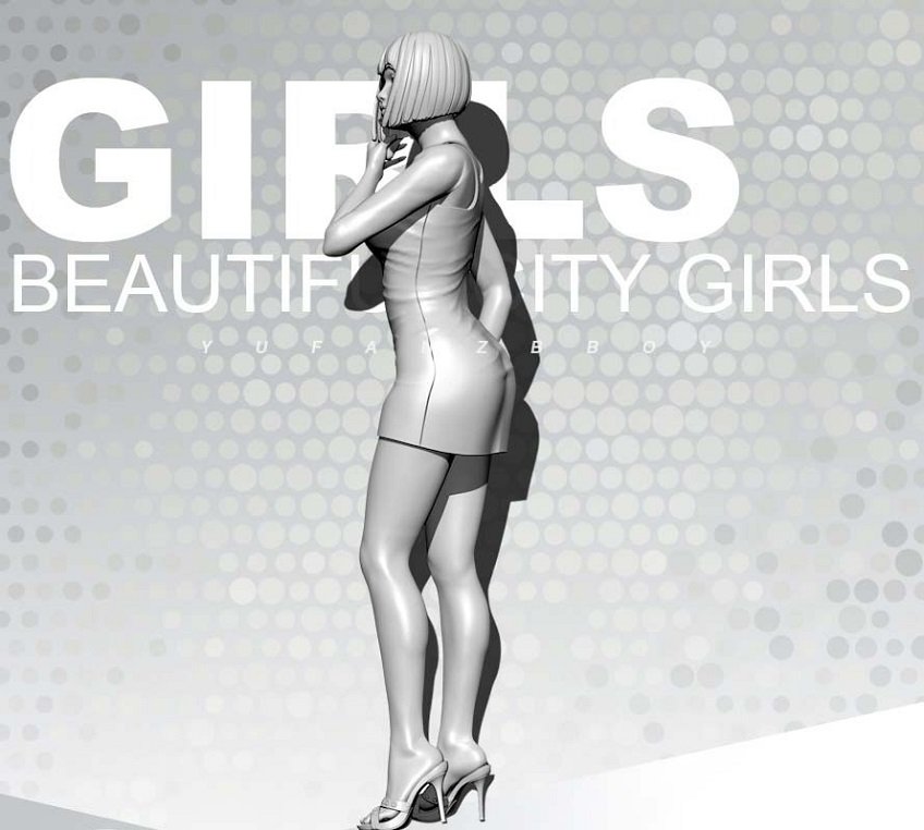 Unpainted 1/24 Modern Sexy Night Club Girl Resin Figure Model Kit Unassembled