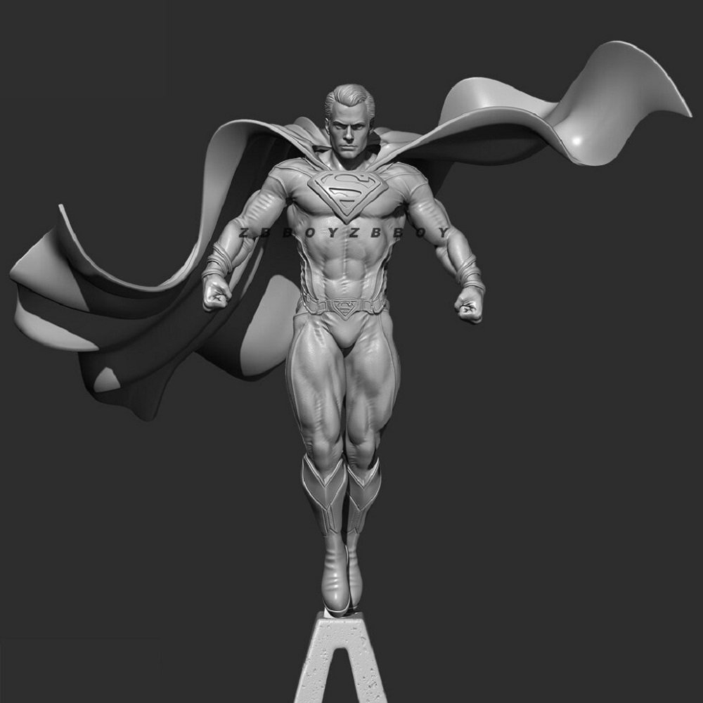 Unpainted 1/24 75mm SuperHero The Superman Resin Figure Model Kit Unassembled