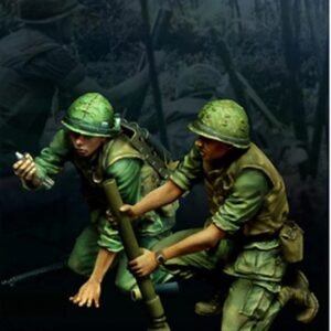 Unpainted 1/35 USMC MORTAR CREW Vietnam War Resin Figure Model Kit Unassembled