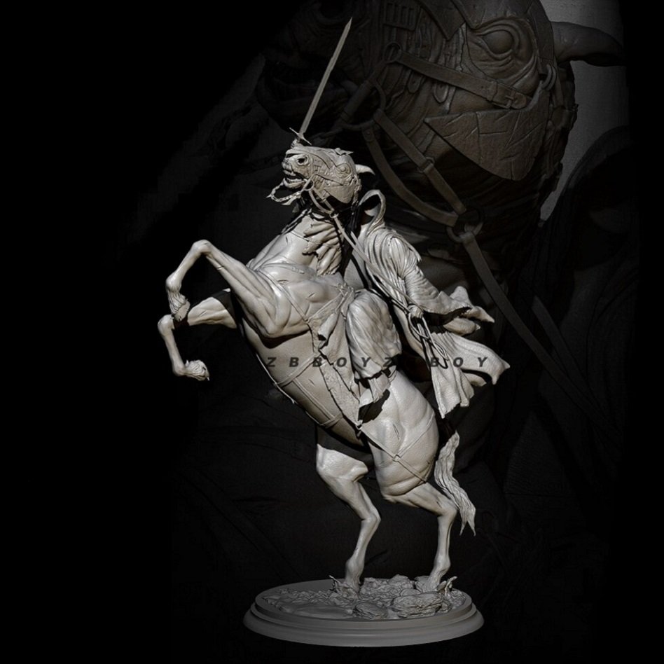 Unpainted 1/24 75mm Warrior The Ghost Rider Resin Figure Model Kit Unassembled