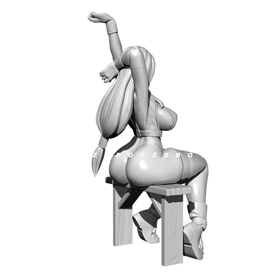 Unpainted 1/24 75mm Sexy Girl Sitting On Bench Resin Figure Model Kit Unassembled