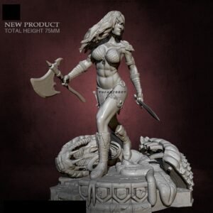 Unpainted 1/24 Sexy Barbarian Girl Ancient Warrior Resin Figure Model Kit Unassembled