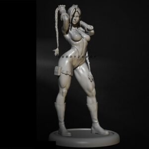 Unpainted 1/24 75mm Sexy Future Girl With Long Hair Resin Figure Model Kit Unassembled