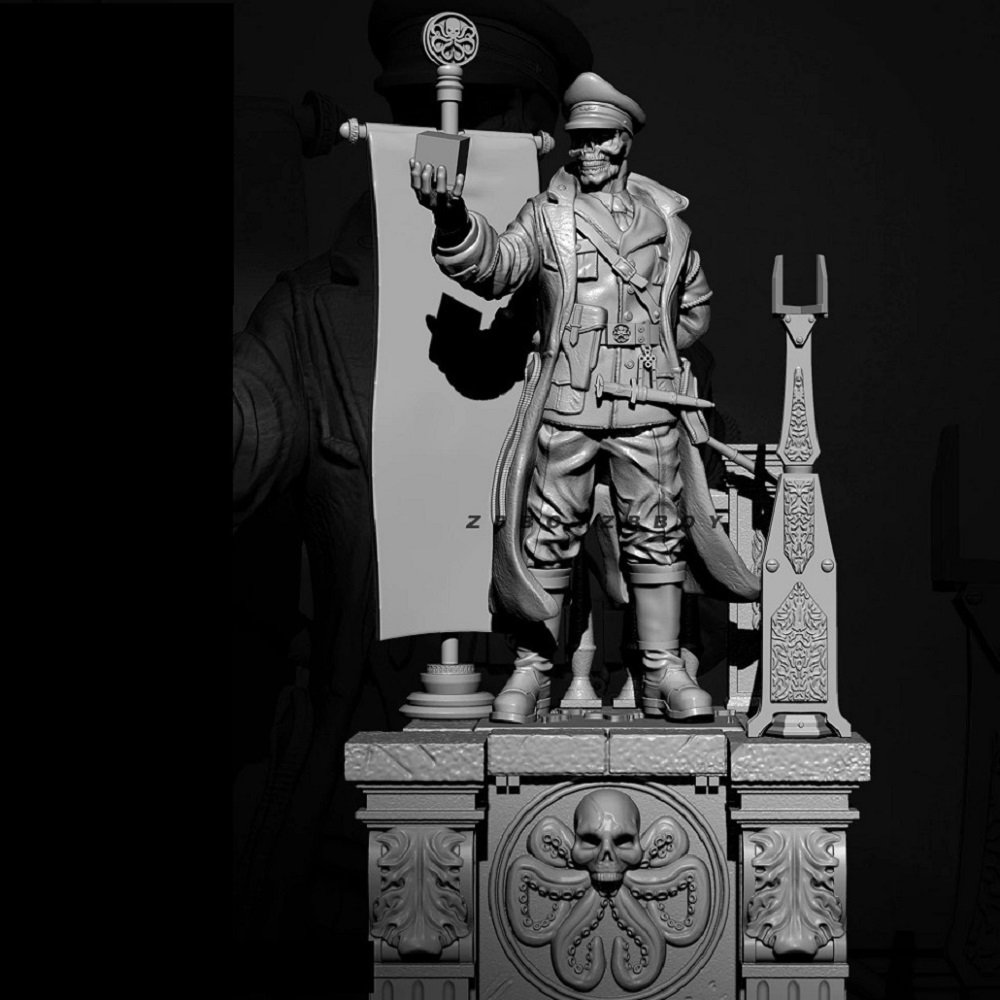 Unpainted 1/24 The RED SKULL Ghost Pirate Resin Figure Model Kit Unassembled