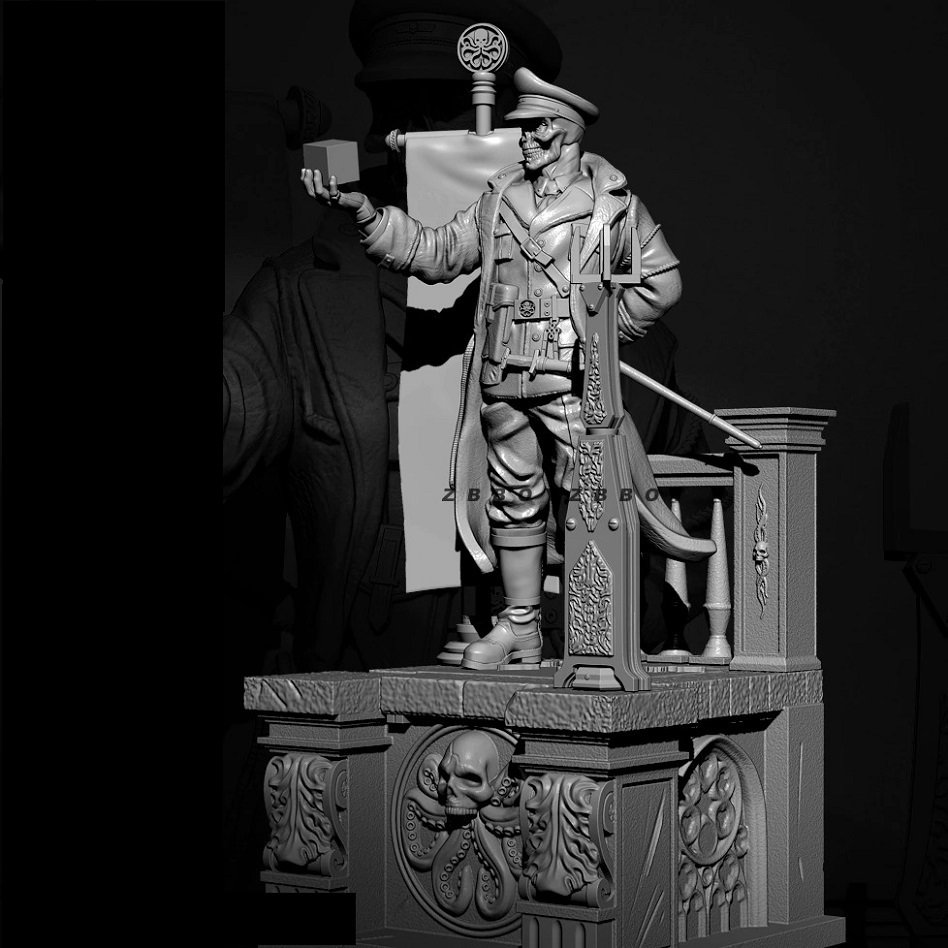 Unpainted 1/24 The RED SKULL Ghost Pirate Resin Figure Model Kit Unassembled