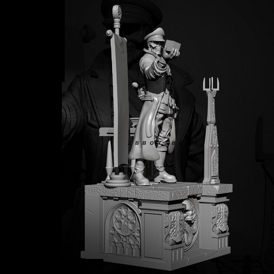 Unpainted 1/24 The RED SKULL Ghost Pirate Resin Figure Model Kit Unassembled