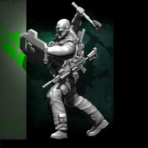 Unpainted 1/24 75mm US Army SEAL Soldier AXER Resin Figure Model Kit Unassembled