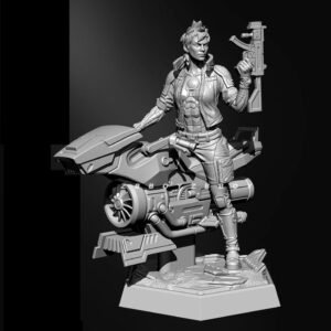 Unpainted 1/24 Sexy Girl Shooter Future MOTO Lady Resin Figure Model Kit Unassembled