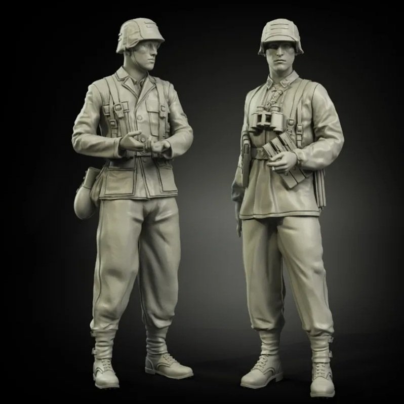 Unpainted 1/35 German Soldiers Waffen-SS Normandy Resin Figure Model Kit Unassembled