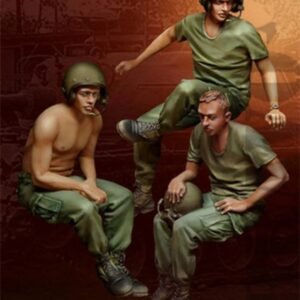 Unpainted 1/35 3pcs US Tankers Vietnam War Resin Figure Model Kit Unassembled