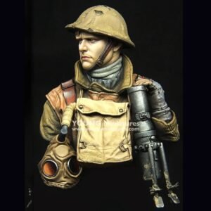 Unpainted 1/10 BUST British Gunner Soldier WW1 Resin Figure Model Kit Unassembled