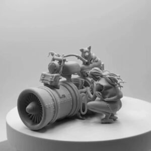 Unpainted 1/24 Sexy Fantasy Space Girl With Dog Resin Figure Model Kit Unassembled