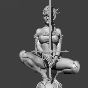 Unpainted 1/24 Sexy Girl Cross Swordswoman Resin Figure Model Kit Unassembled
