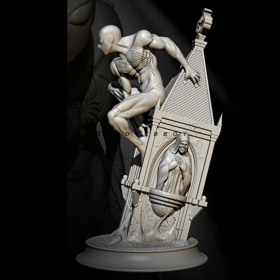 Unpainted 1/24 The Spiderman Warrior In Action Resin Figure Model Kit Unassembled