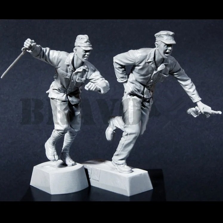 Unpainted 1/35 US Soldier & Japanese Soldier BANZA Resin Figure Model Kit Unassembled