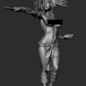 Unpainted 1/24 75mm Sexy Girl Red Indian Queen Resin Figure Model Kit Unassembled