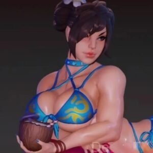 Unpainted 1/24 Sexy Bikini Girl CHUN LI Resin Figure Model Kit Unassembled