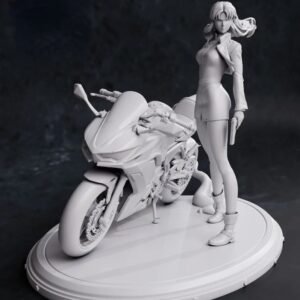 Unpainted 1/24 Sexy Girl COOL AGENT RIDER Resin Figure Model Kit Unassembled