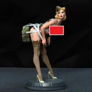 Unpainted 1/24 Sexy Girl Female Soldier Pilot Resin Figure Model Kit Unassembled