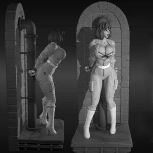 Unpainted 1/24 Sexy Girl SPY Agent Caught Resin Figure Model Kit Unassembled
