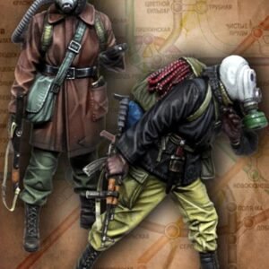 Unpainted 1/35 2 Stalker Soldiers With Masks Resin Figure Model Kit Unassembled