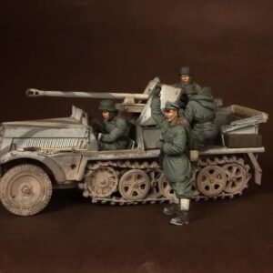 Unpainted 1/35 5pcs German Crew For 5cm Pak 38 (Sf) auf Zugkraftwagen 1t Resin Figure Model Kit Unassembled-No Car