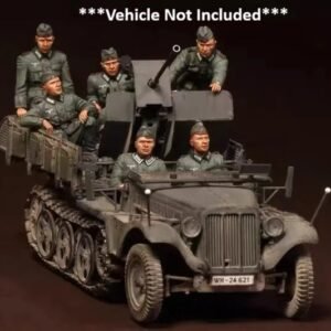 Unpainted 1/35 6pcs German Crew For Sd.Kfz.10/4 Resin Figure Model Kit Unassembled- No Vehicle