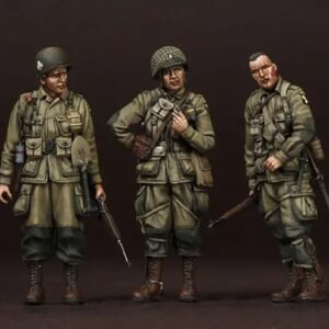 Unpainted 1/35 3pcs US Airborne Officers WW2 Resin Figure Model Kit Unassembled