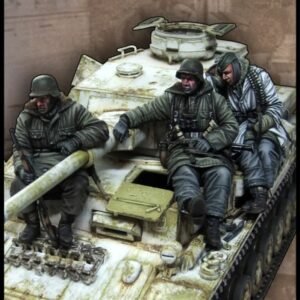 Unpainted 1/35 3pcs German Soldiers Panzergrenadiers WW2 Resin Figure Model Kit Unassembled-No Tank