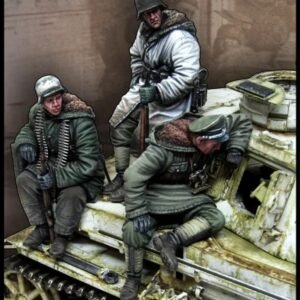 Unpainted 1/35 3pcs Panzer Grenadiers LAH. Kharkov WW2 Resin Figure Model Kit Unassembled-No Tank