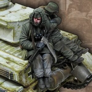 Unpainted 1/35 2pcs German Soldiers Panzergrenadiers WW2 Resin Figure Model Kit Unassembled-No Tank