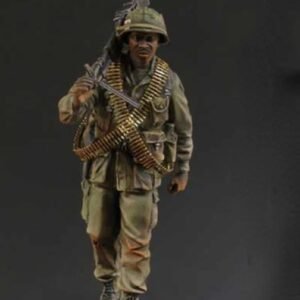 Unpainted 1/35 US Infantry Machine Gunner Vietnam War Resin Figure Model Kit Unassembled