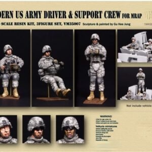 Unpainted 1/35 3pcs Modern US Army Driver and Support Crew Resin Figure Model Kit Unassembled-No Vehicle Kit