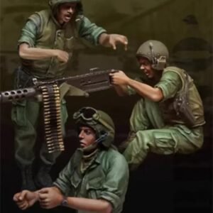 Unpainted 1/35 3pcs US Army Tank Crew Vietnam War Resin Figure Model Kit Unassembled