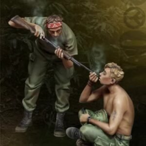 Unpainted 1/35 US Soldiers Smoking Vietnam War Resin Figure Model Kit Unassembled