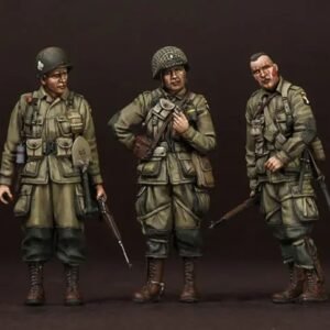 Unpainted 1/35 3pcs US Army 101st Airborne Soldiers Resin Figure Model Kit Unassembled