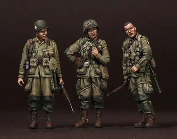 Model Kit Unassembled Unpainted 1/35 3pcs US Army 101st Airborne Soldiers Resin Figure Model ...