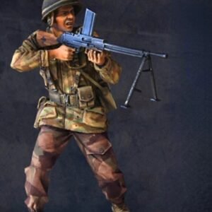 Unpainted 1/35 French Machine Gunner WW2 WWII Resin Figure Model Kit Unassembled